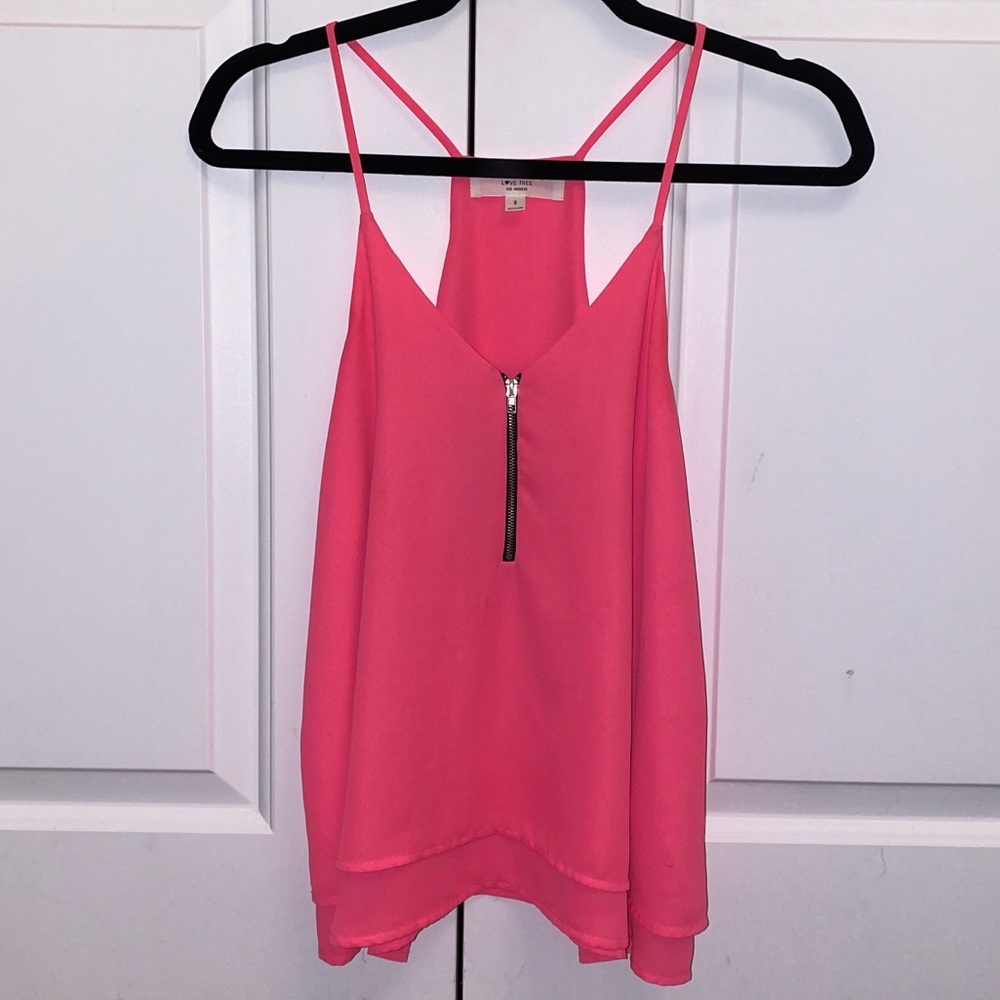 Love Tree Hot Pink Tank w/ Zipper